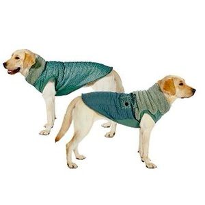 Koolaburra UGG Carson Reversible Sherpa Pet Dog Vest Coat Balsam Green Leopard